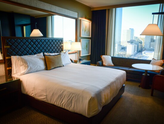 Guest rooms come with a view of either the OKC Downtown or Scissortail Park.
