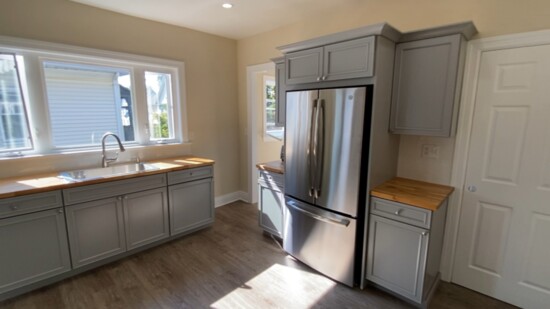 Renovated kitchen at Noble House in Bridgeport.