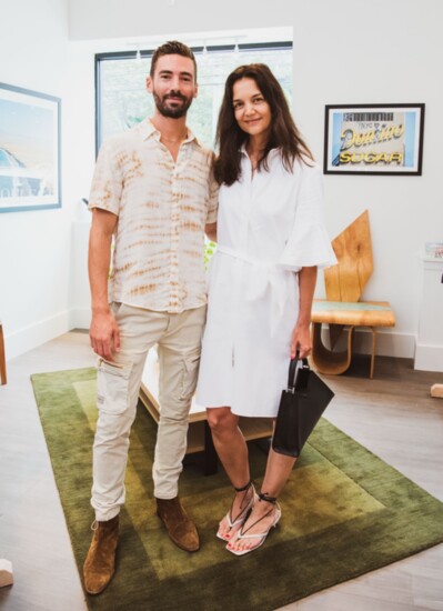 Kyle with Katie Holme at The Collective West opening. (Photo: Leandro Justen) 