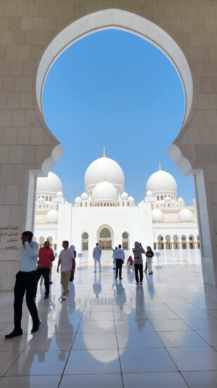 The Grand Mosque Abu Dhabi in the United Arab Emirates. 