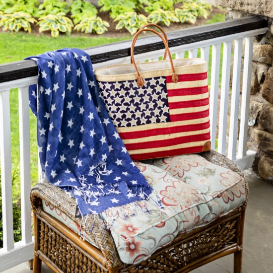 Flag tote and star scarf/wrap