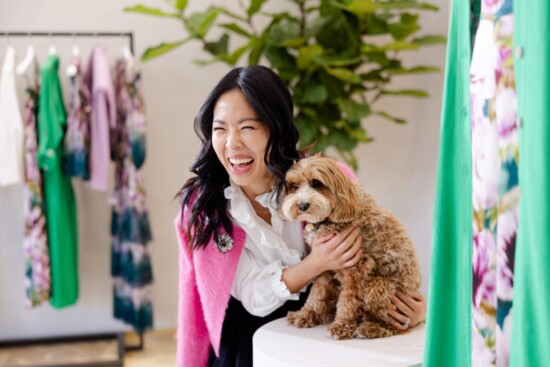 Visitors to either of Christy's retail locations or her atelier will be enthusiastically greeted by the brand's mascot, Oliver.