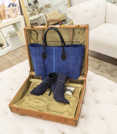 The Emma Blue Tote and Liz Navy Blue Bootie