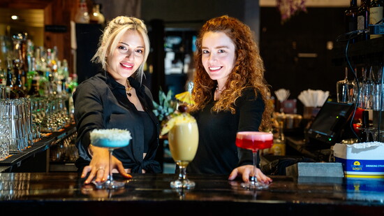 Ceren and Nesibe serve these pretty drinks, among many others