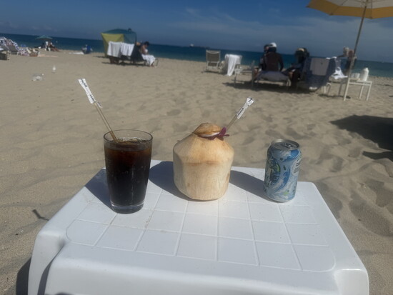 Drinks on the Four Seasons' Fort Lauderdale Beach