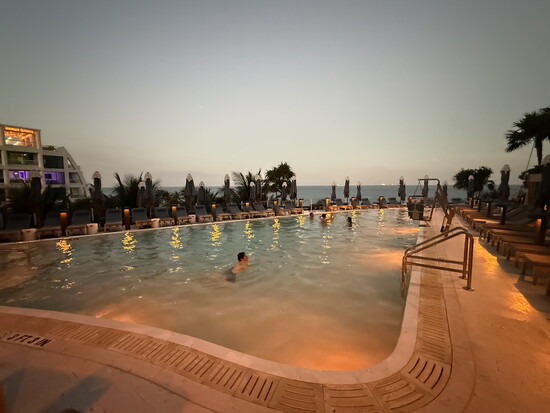 The Four Seasons' pool at Sunset
