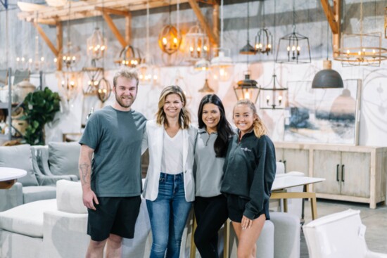 L to R: Chandler Stephens, Warehouse Manager, Sara Young, Alexis Opperman, Nashville Director, Ashley Metkler, Showroom Manager