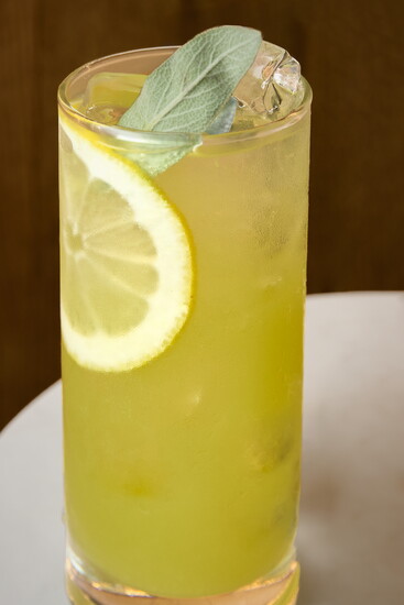 Snap Pea Oleo Cocktail.