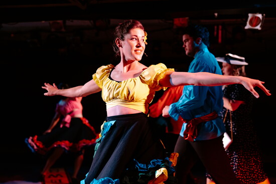 DHS Alum Beth Miller as a Havana dancer in Merely Players' 2025 production of GUYS AND DOLLS