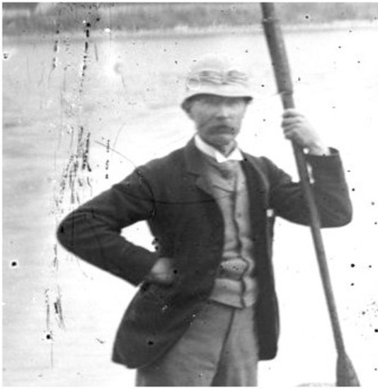 Another rare candid shot of Kirk, seen at the family's summer property in San Juan Island, c. 1890