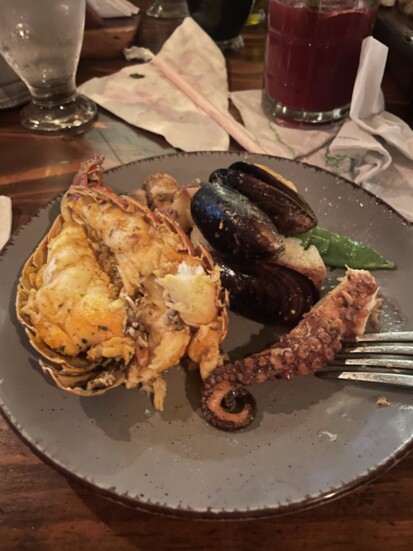 Lobster, mussles, octopus from Mar Azul.