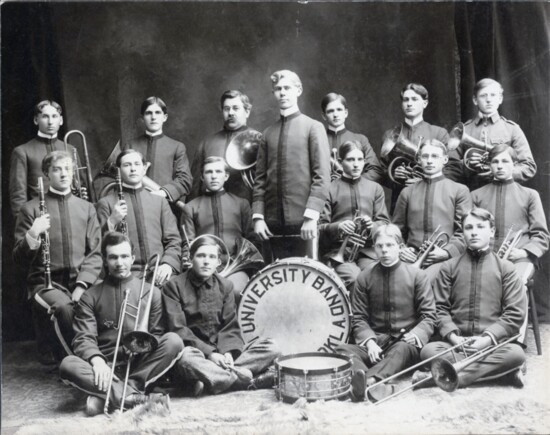 The first band at the University of Oklahoma was founded in 1904 by Lloyd Curtis, who was a freshman