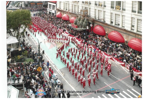 The OU Pride of Oklahoma Marching Band performs at the 2007 Macy's Thanksgiving Day Parade. 