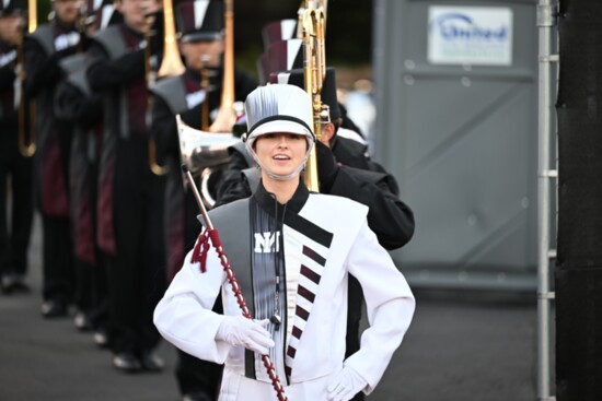 Drum major Moa Valentin in action