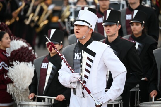 Drum major Moa Valentin in action