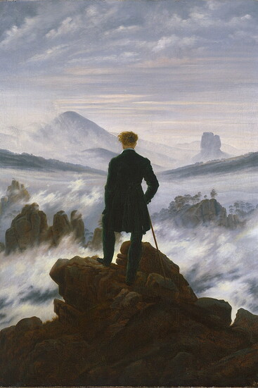 Caspar David Friedrich, Wanderer above the Sea of Fog (1818).