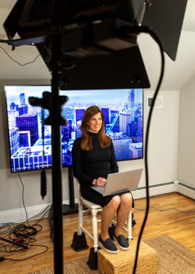 Kelly in her home studio