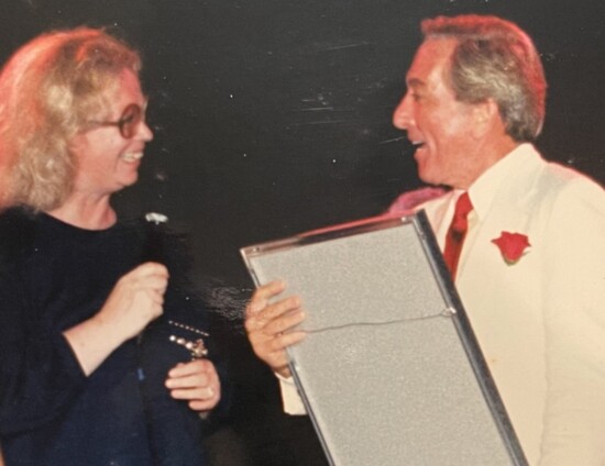 Freda Welsh with Andy Williams at the 1986 Gala.