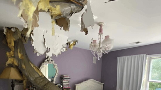 Bedroom with fire damage