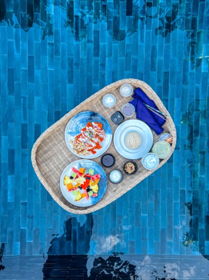 The floating breakfast, served only in the Marvelous Suite.