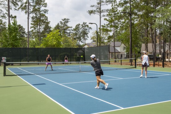 Tennis and pickleball are popular pastimes at Bluejack.