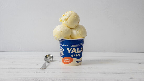 Handcrafted Greek yogurt ice cream swirled with vibrant orange preserves, inspired by Mediterranean breakfasts. It's a love letter in a cup, inspired by the bre