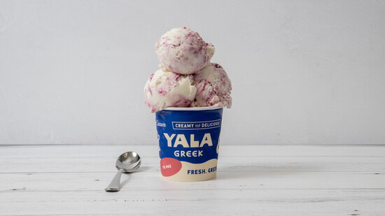Handcrafted Greek yogurt ice cream paired with tart wild cherries for a bright balance of sweet and tangy. Yia Mas is CEO and Founder Chrys Kefalas's favorite f