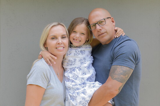 Marco Cumba along with Alma, his wife and  his wife, and Antonia, their daughter.