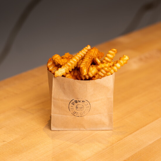 Fries from Press Burger, fried in Zero Acre Farms oil.