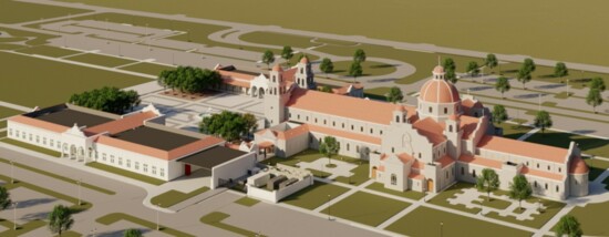 Aerial rendering of the Blessed Stanley Rother Shrine and accompanying museum