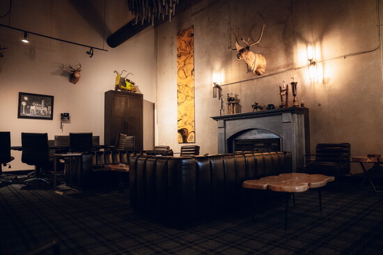 Cigar room with poker table