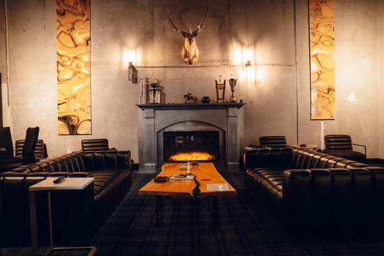 Cigar room with poker table