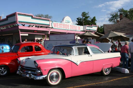 Classic cars on display at Westside Drive In.