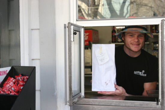 "Order up!" at the Fanci Freez walk-up window.