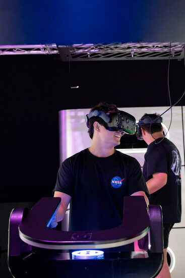 UT Engineering Student Tristan Hight stepped into NASA’s VR Moon simulation and experienced space exploration in a whole new way