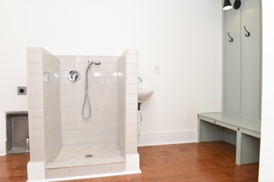 Dog wash in the mudroom