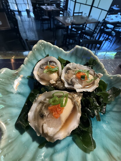 Local Shigoku Oysters, fresh from Taylor Shellfish