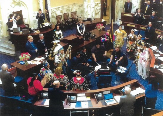 Idaho tribal members on the floor of the House of Representatives. 2015