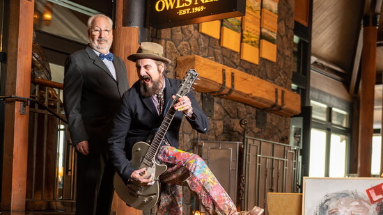 A photo shoot full of energy and enthusiasm with (l to r) HUE's Dr. Howard Asher and Nicola Carpinelli.