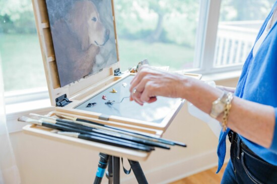 Wendy at work in her studio.