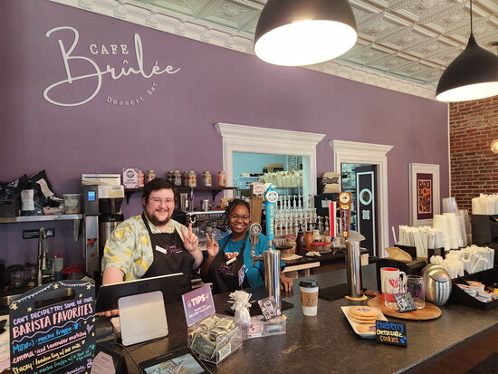 The baristas at Cafe Brulée are warm and welcoming.