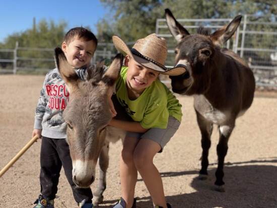 Danielle's Kids with their Burro Buddies