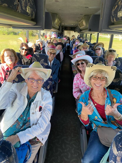 Happy Thrifters loving their Mystery Resale Shopping Bus Tour