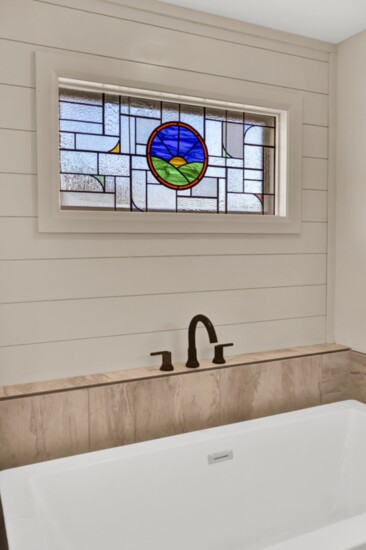 Dan and Stacie Lykins recently added this beautiful window to create a spa atmosphere.