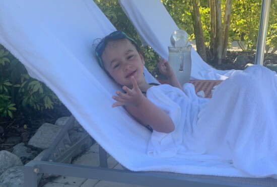 Violet (4) Relaxing by the Pool