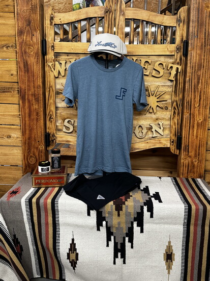 Lane Frost T-shirt and hat, Columbia shorts and beef tallow skin cream and Beef Dust - perfect for Lake days or grilling on the deck