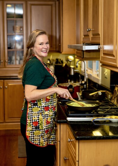 Mary Bishop in her kitchen
