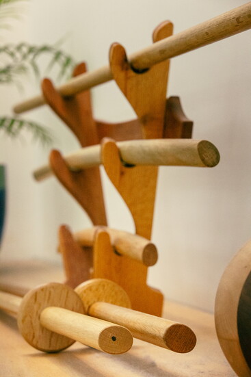 A collection of Aikido training weapons waiting for practice at Portsmouth Aikido