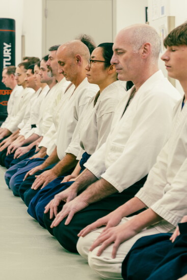 Wednesday evening's class at the dojo 