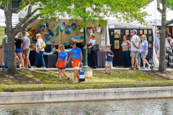 The festival is set along the Waterway running through The Woodlands Town Center from The Marriott past The Cynthia Woods Mitchell Pavilion.